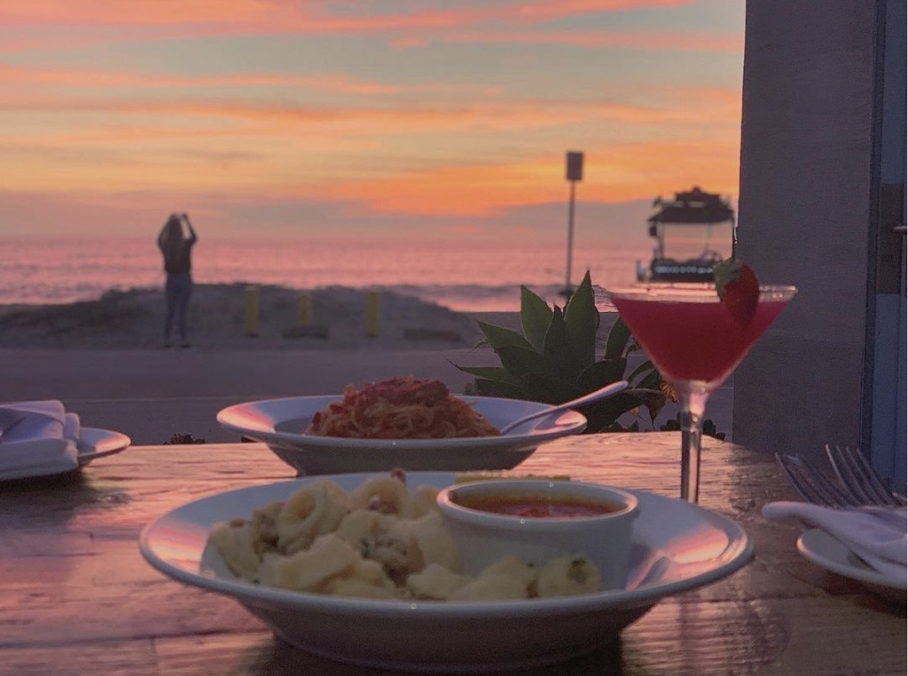 The Sunset Restaurant is located next to the beach